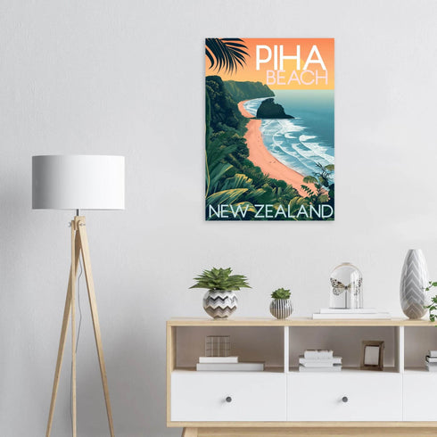 Piha New Zealand Classic Semi-Glossy Paper Poster - Books Worth Keeping